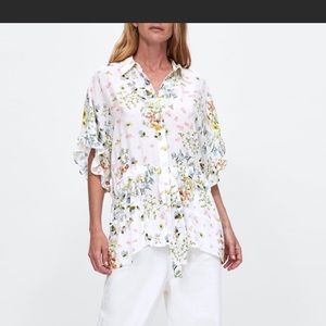 Zara Beautiful drawstring long blouse💐amazing on!